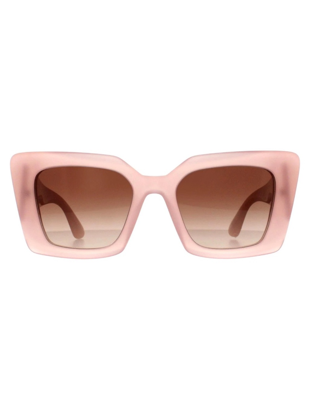 Burberry Pink Oversized Square Sunglasses Gold TB Logo NIB